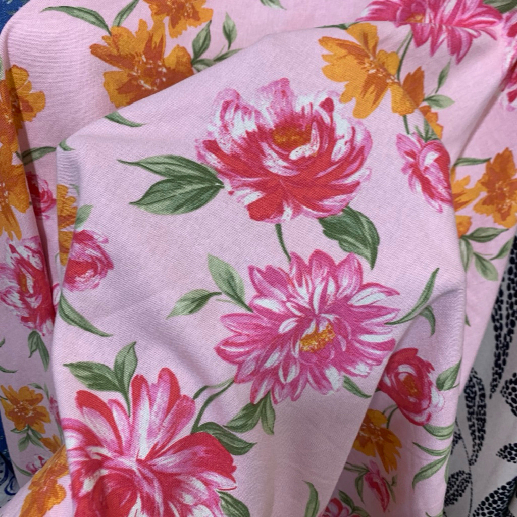 kain linen motif bunga - kain linen bunga - kain linen premium - kain linen - linen motif