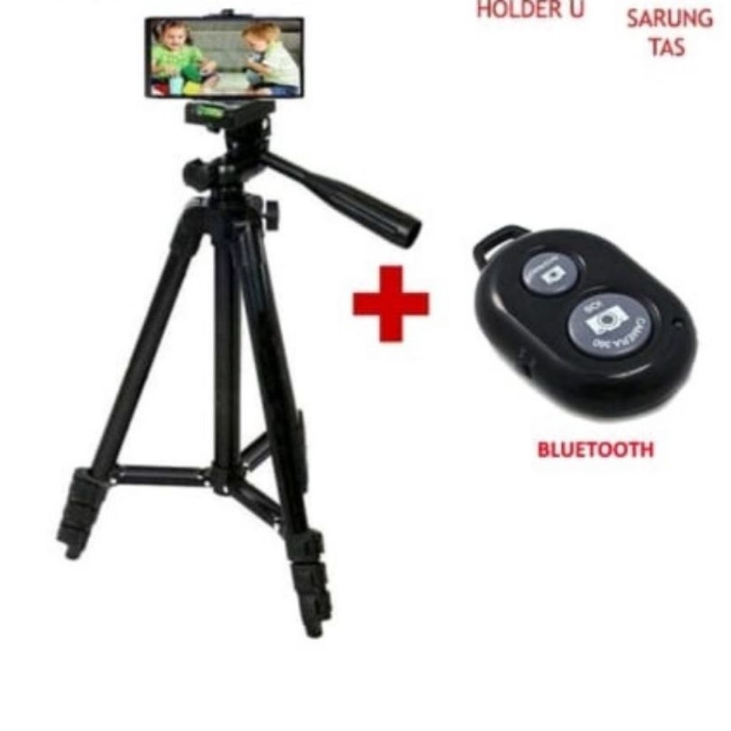 Tripod HP Camera 1 meter include remote Shutter bluetooth
