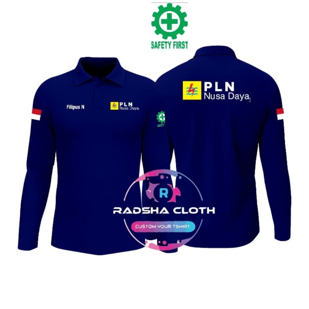 KAOS KERAH MODEL POLO TRENDY BISA CUSTOM BEBAS AJA# PLN  READY TANGAN PANJANG DAN TANGAN PENDEK