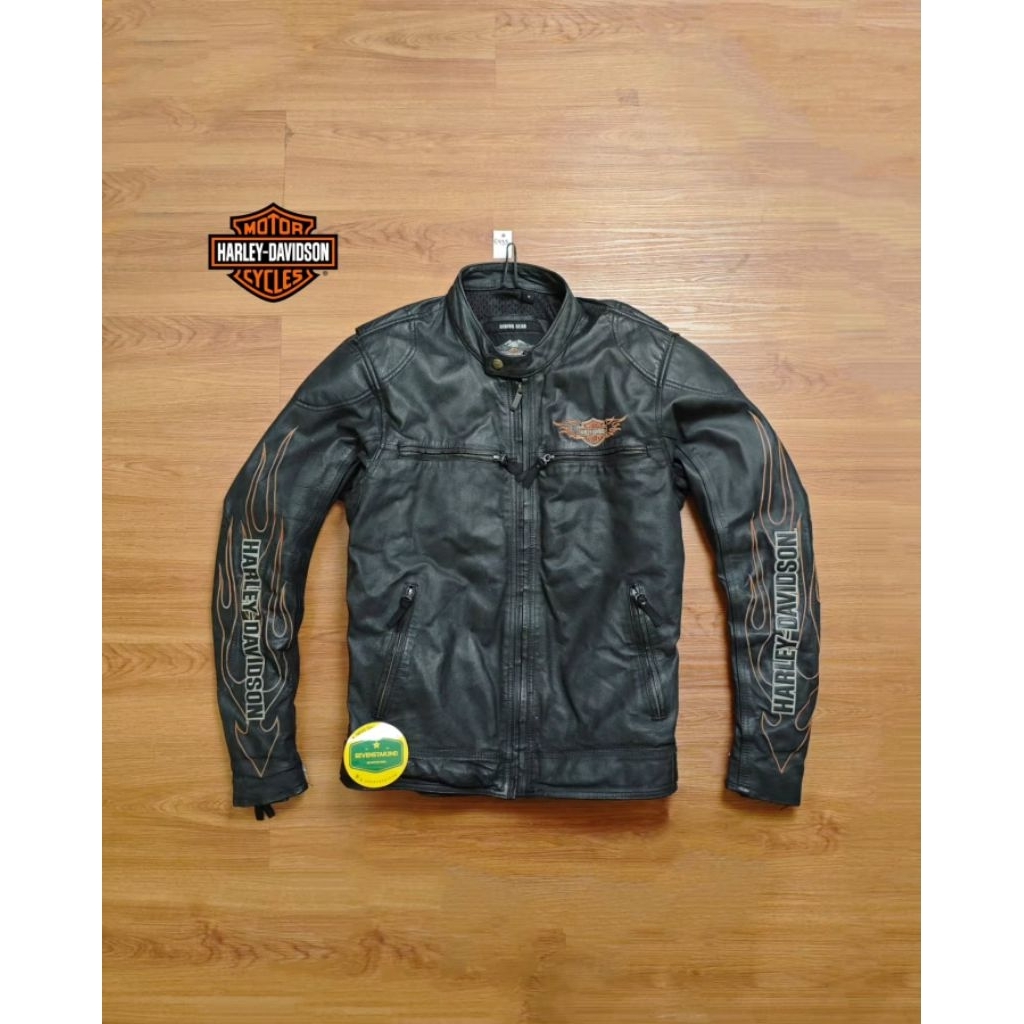 Vintage harley Davidson leather motorcycle bikers jacket