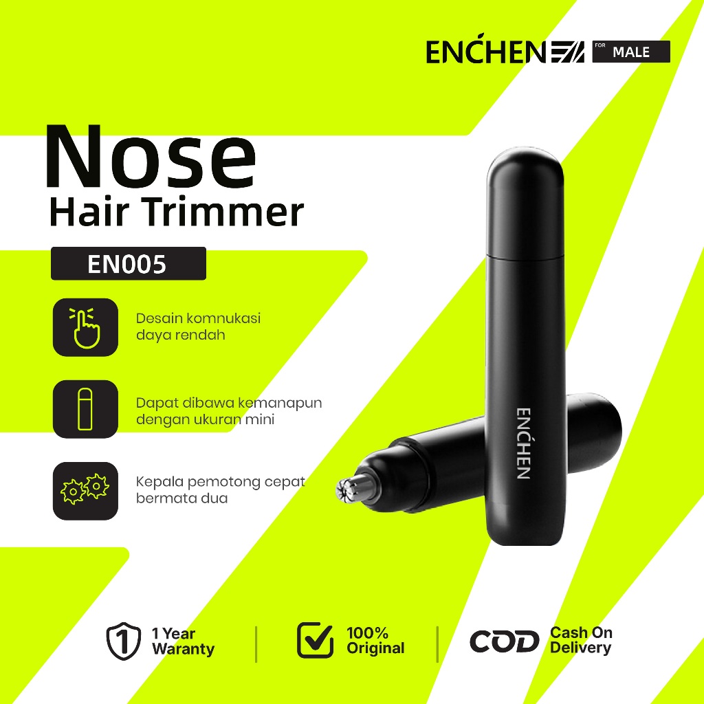 ENCHEN EN005 Pembersih Bulu Hidung Hair Nose Ear Trimmer Alat Cukur Bulu Hidung included AA Battery