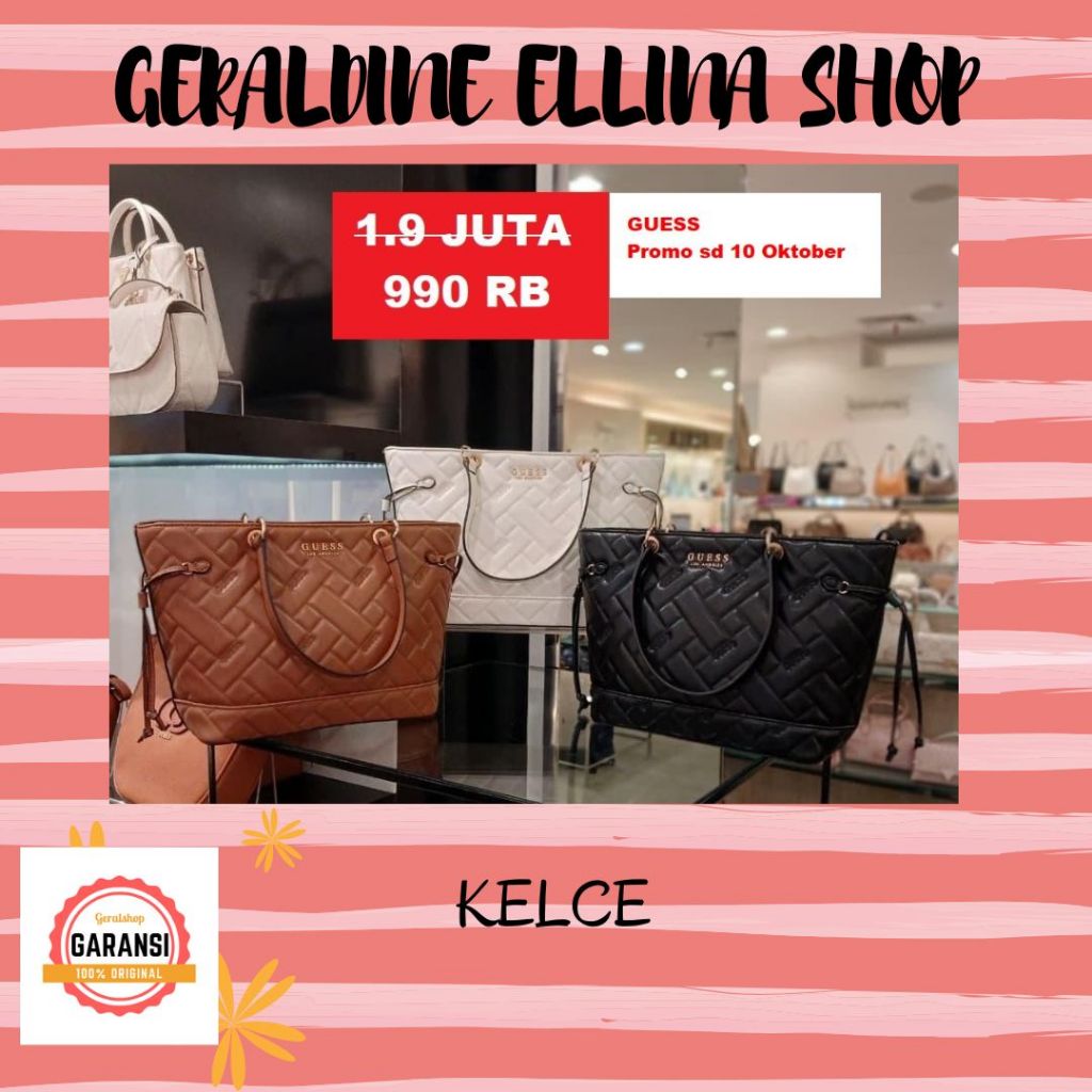 Tas Guess wanita tote bag SERI KELCE ORIGINAL 100% sale