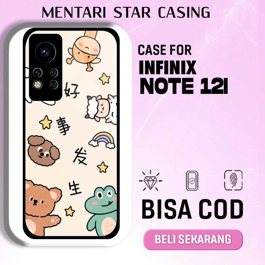 CASE INFINIX NOTE 12i - SOFTCASE PREMIUM MATE HARD CASE - CASE GLOSY HOLOGRAM MOTIF CUTE