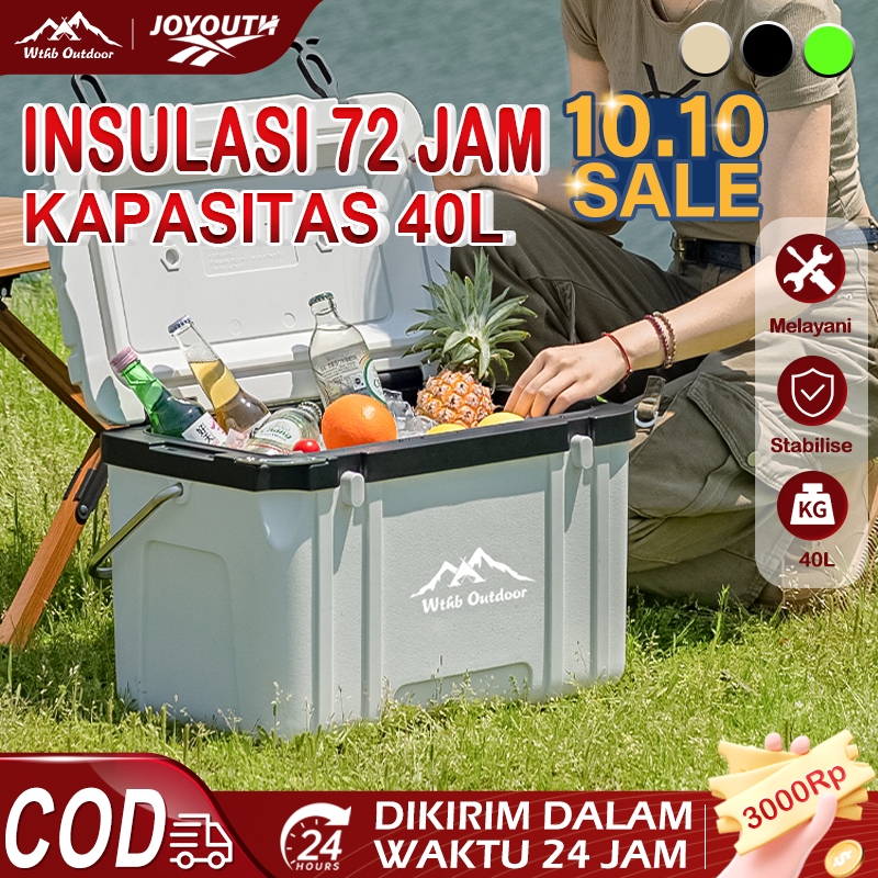 JOY  Cooler Box 40L pendingin box es Outdoor Camping batu tahan lama Box Es Container Segar Penyimpa