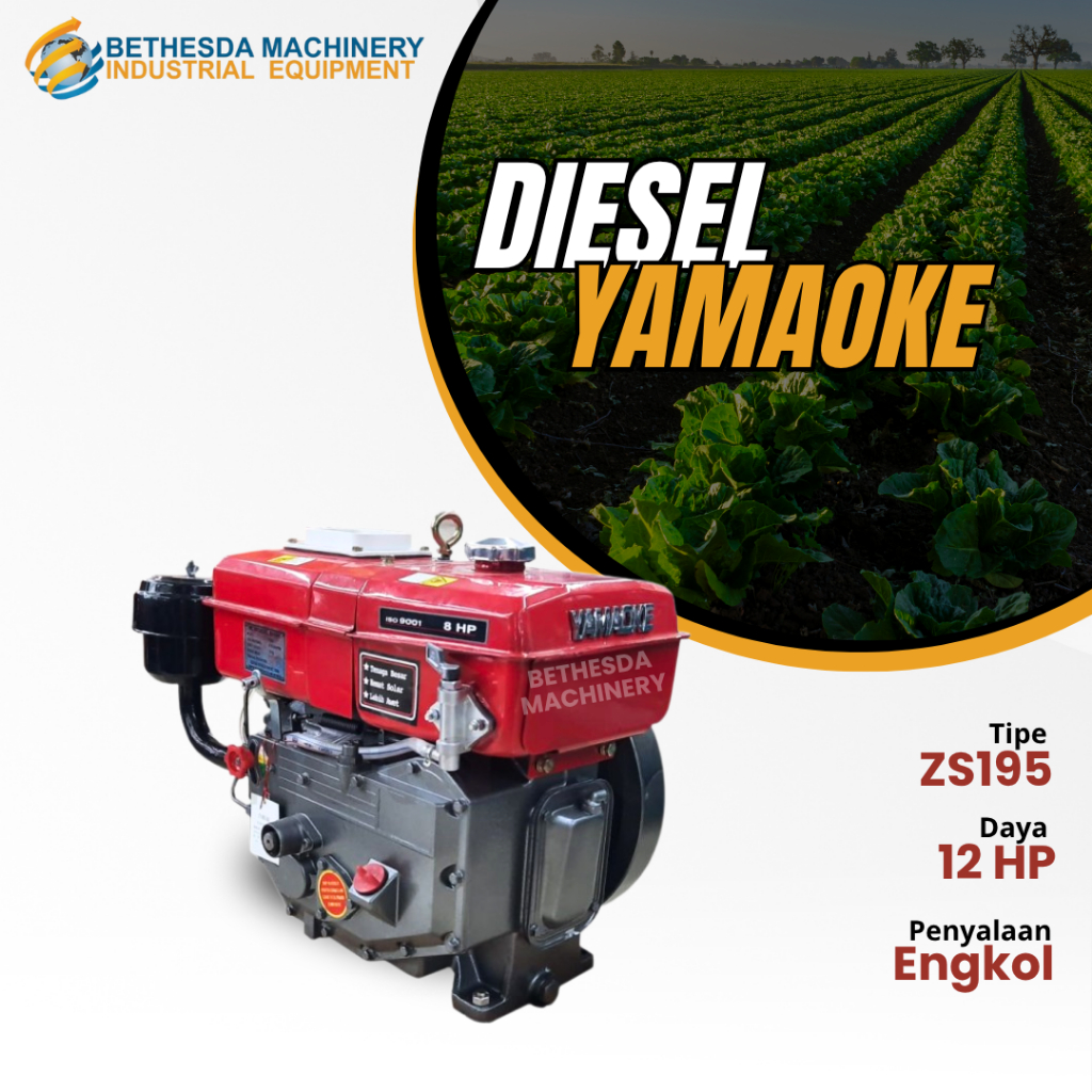 Diesel Engine 12 HP Penggerak Mesin YAMAOKE 12 PK ZS 195