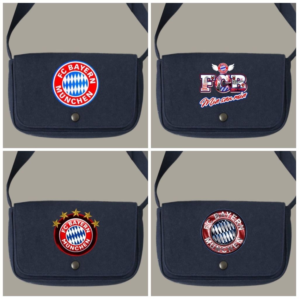 Tas selempang fc bayern munchen/Tas selempang jeans premium/Sling bag jeans/Tas bahu unisex/Tas casu