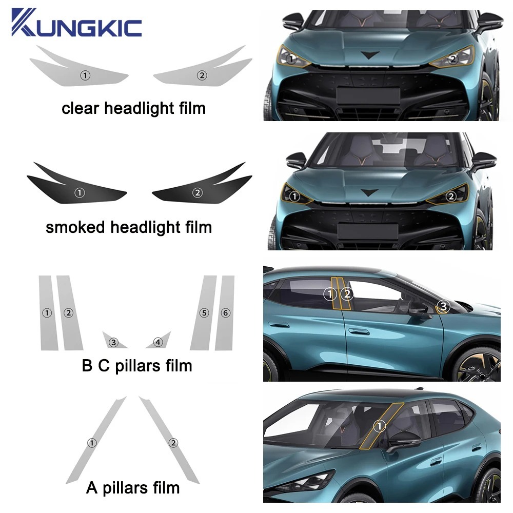 Untuk Seat Cupra TAVASCAN 2024 2025 Lampu Depan Spion Pilar B Cat Film Pelindung Anti Gores Pelindun