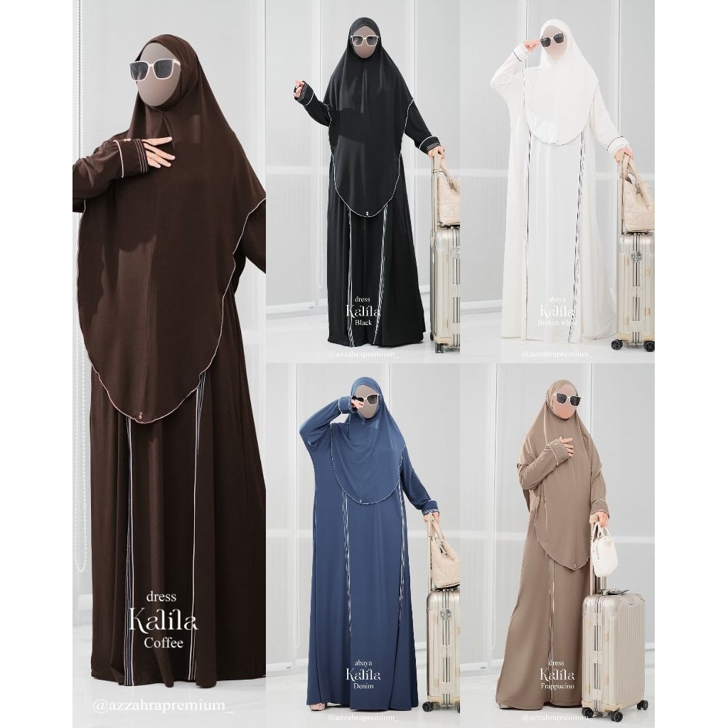 Kalila Series (Dress+Bergo Standar/Panjang) by Azzahra Premium Syari