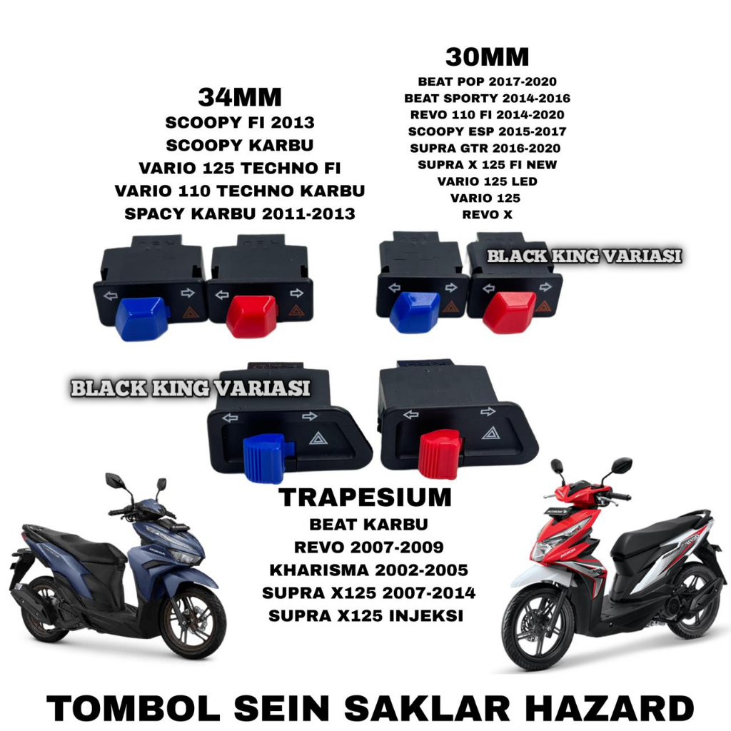 Saklar Tombol Sen Hazard 30mm 34 mm Trapesium Saklar Sein Hazard Lampu Beat Vario Mio PCX Aerox Nmax