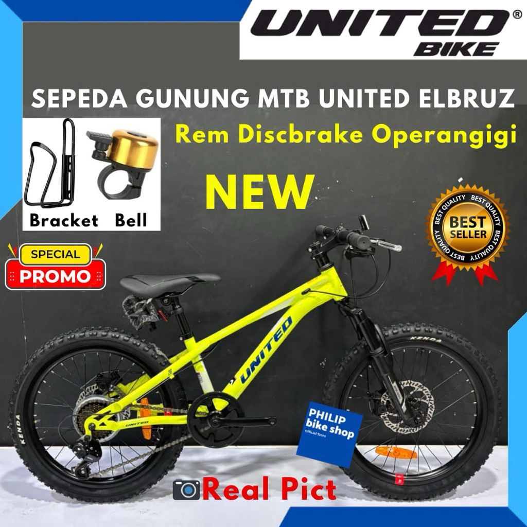 Sepeda Gunung Mtb 20 Inch United Elbruz REM Discbrake Operangigi Terbaru