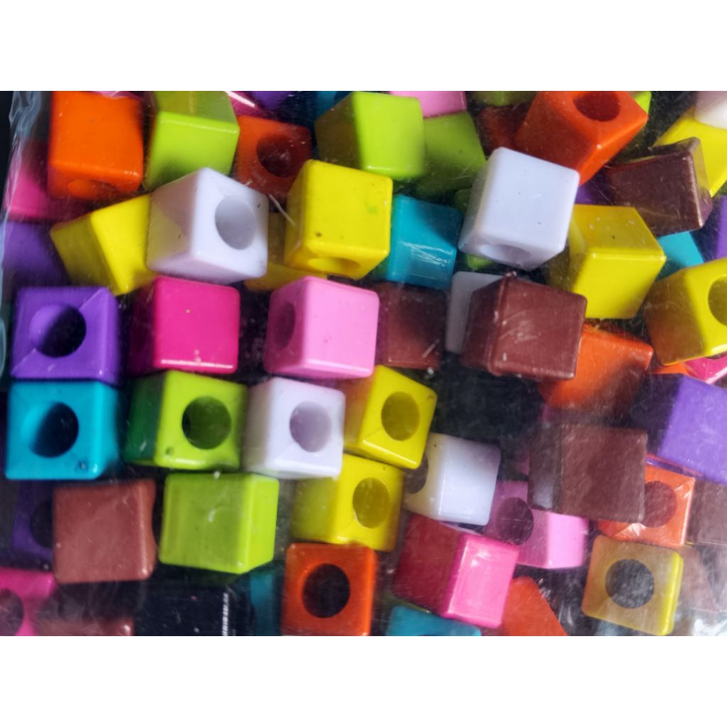 [15gr] Mote | Manik akrilik Kotak besar | Manik kotak lubang besar