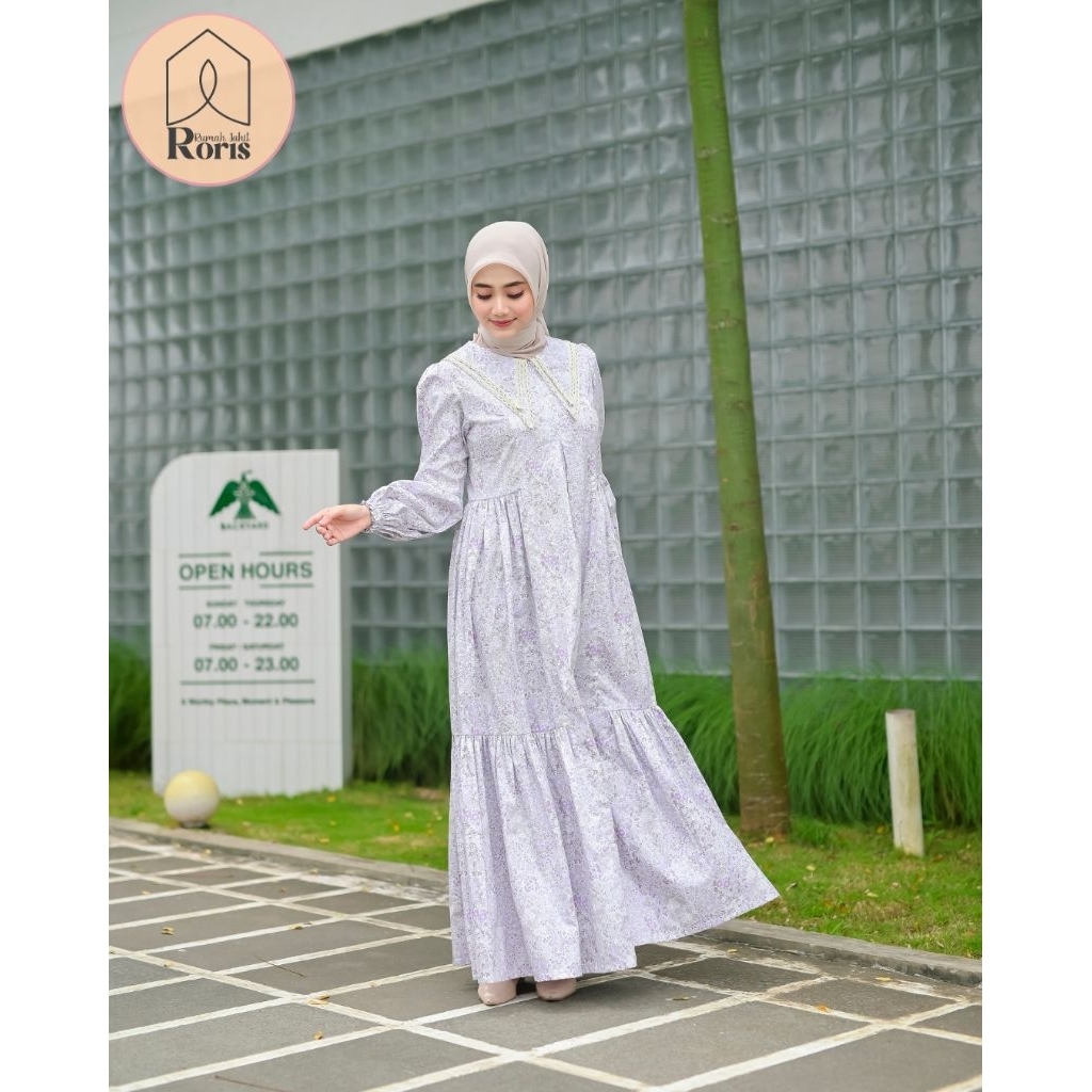 Roris Fashion | Tirani Dress Gamis Bahan Katun Jepang