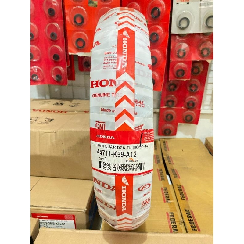 BAN TUBLES FEDERAL HONDA AHM 80/90 ring 14 Ban Depan Motor Beat Matic, vario 125, vario 150 2015- 20