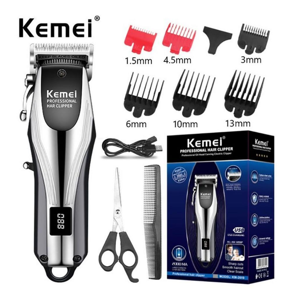 Kemei KM-2619 Hair Cliper Display LCD Hair Clipper Elektrik