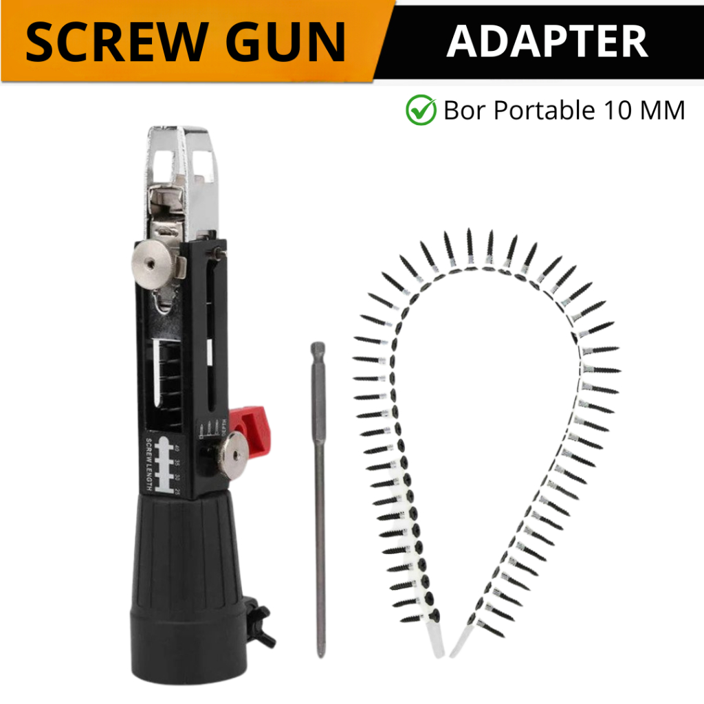 Screw Gun Adaptor. Alat Tembakan Skrup Otomatis / Screw Chain Nail Gun Adapter / Screw Gun Automatic