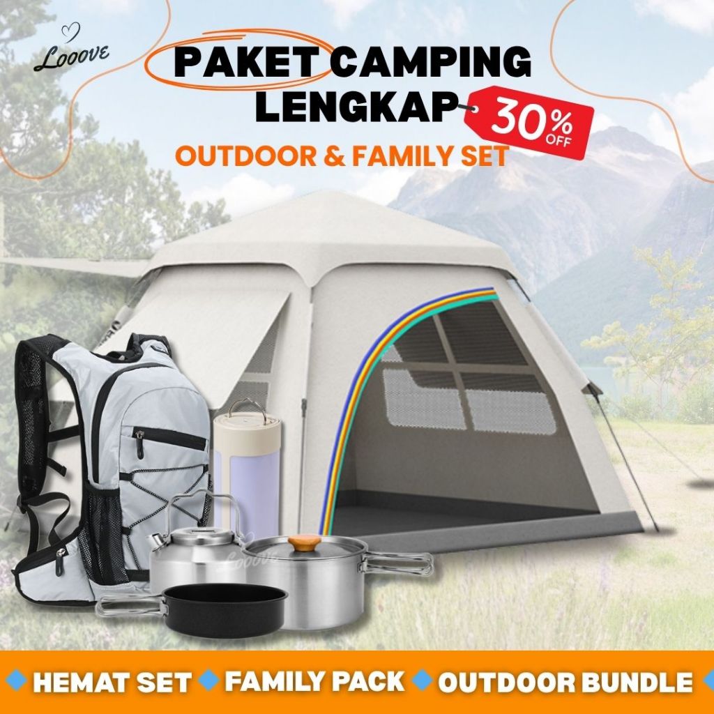 Paket Camping Lengkap – Tenda, Alat Masak, Lampu & Perlengkapan Outdoor Serbaguna