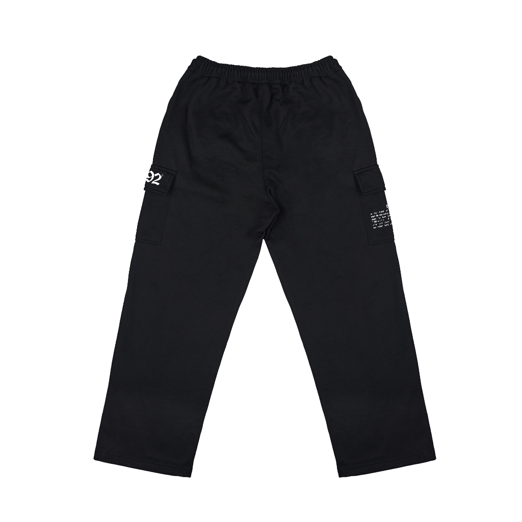 Troy Company Baggy Cargo Long Pants World Catastrophe - Celana Panjang Hitam Fleece LFC 3356