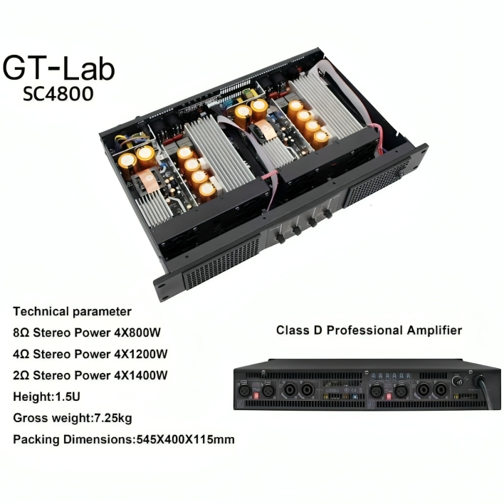 Power Amplifier GT Lab SC 4800/Amplifier GT-Lab SC48000 4 Channel/Power GTLab SC-4800 Professional
