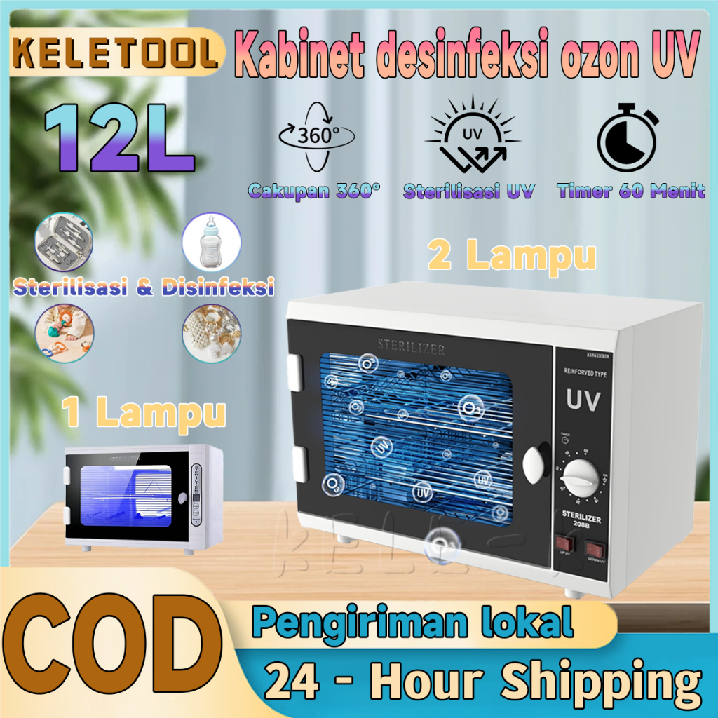 12L Alat Medis Lemari Antiseptik Kabinet UV Ozon Bunuh 99% Bakteri UV Cabinet UV Ozon Ozon Sterilize