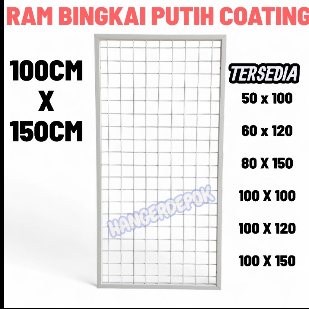 WIREMESH BINGKAI COATING RAM JARING DISPLAY UKURAN 100 x 150