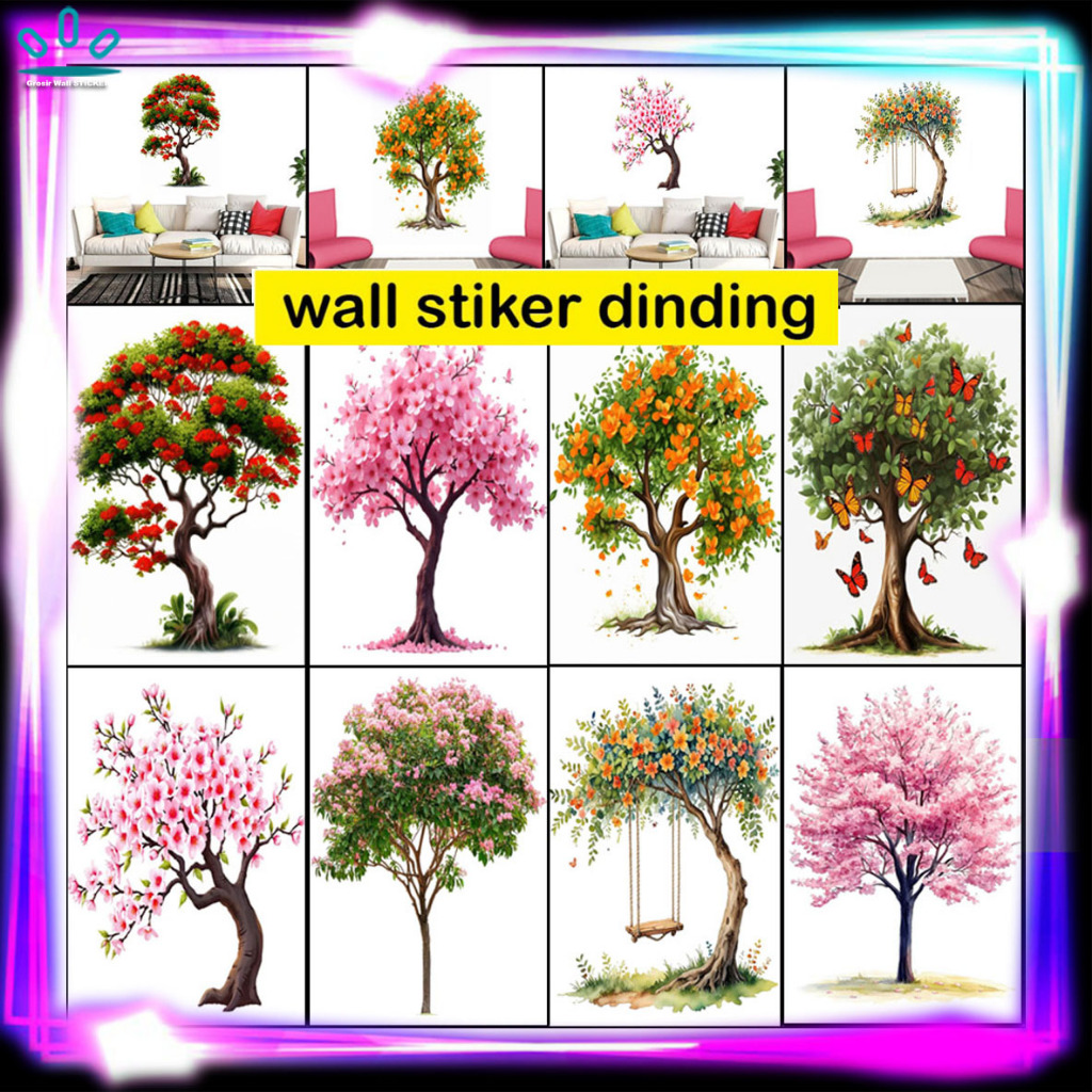 Wall Stiker Besar/Jumbo(bukan stiker kecil)/Stiker Dinding/Stiker Tranparant/Stiker Cuting Motif Poh
