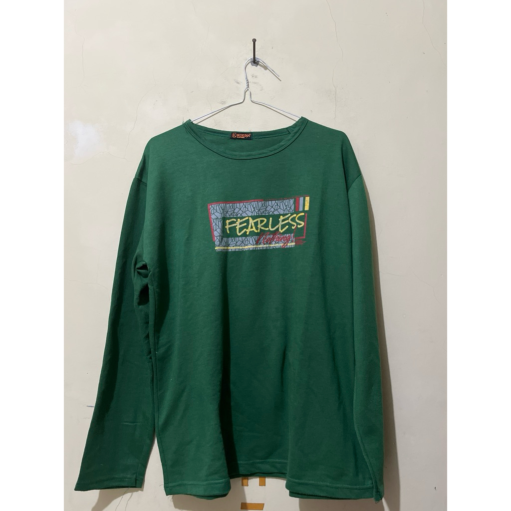 kaos lengan panjang/longsleeve shirt hijau botol