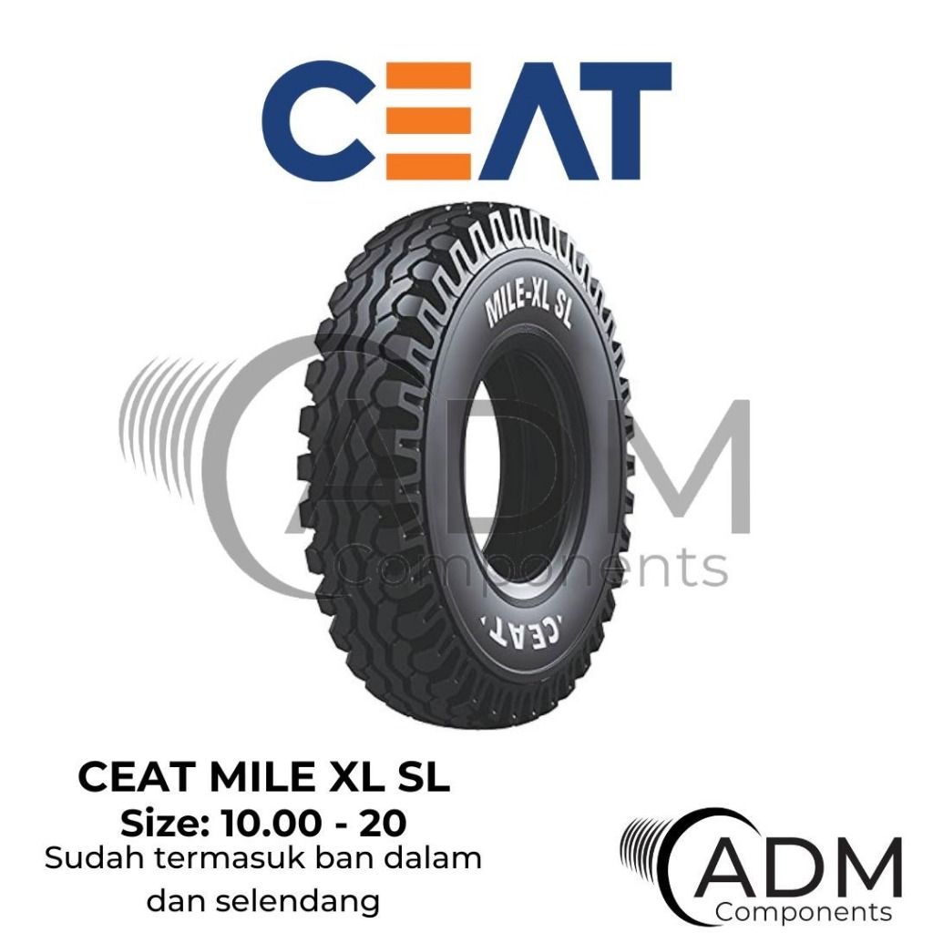 CEAT Ban Truk 1000-20 MILE XL SL Size 10.00 - 20 Termasuk Ban Dalam dan Selendang