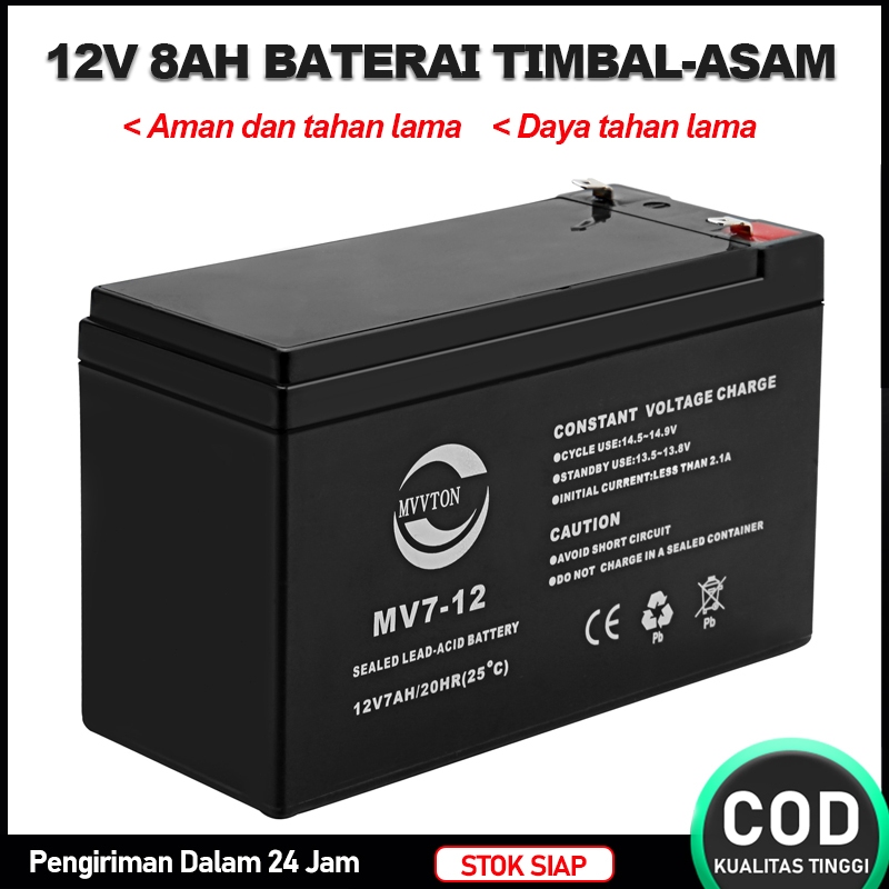 【COD】12V 8AH Battery Aki Kering Sprayer Elektrik 12V 8 AH Baterai Aki Kering Sprayer Elektrik aki ta