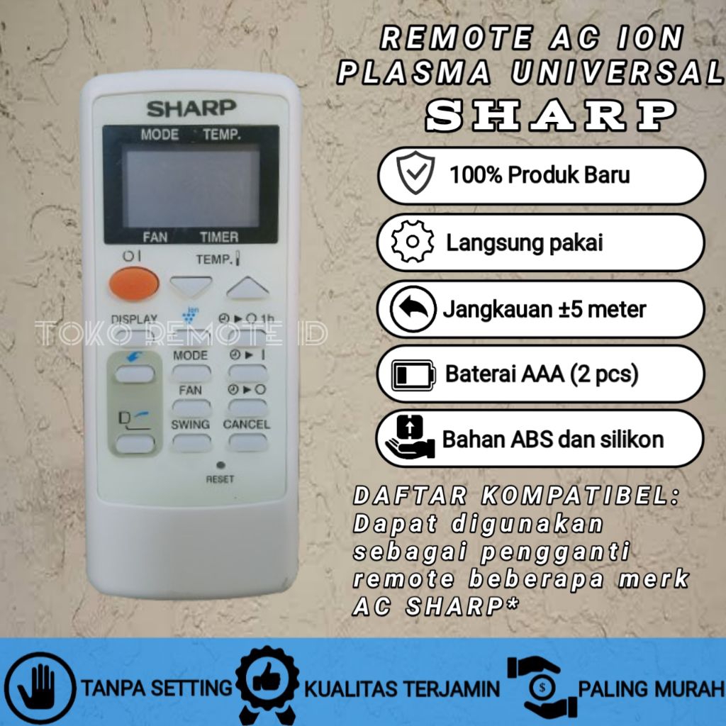REMOT REMOTE AC SHARP PLASMACLUSTER CRMC A751, A791, A793, A746, A790, A780 GRADE ORIGINAL