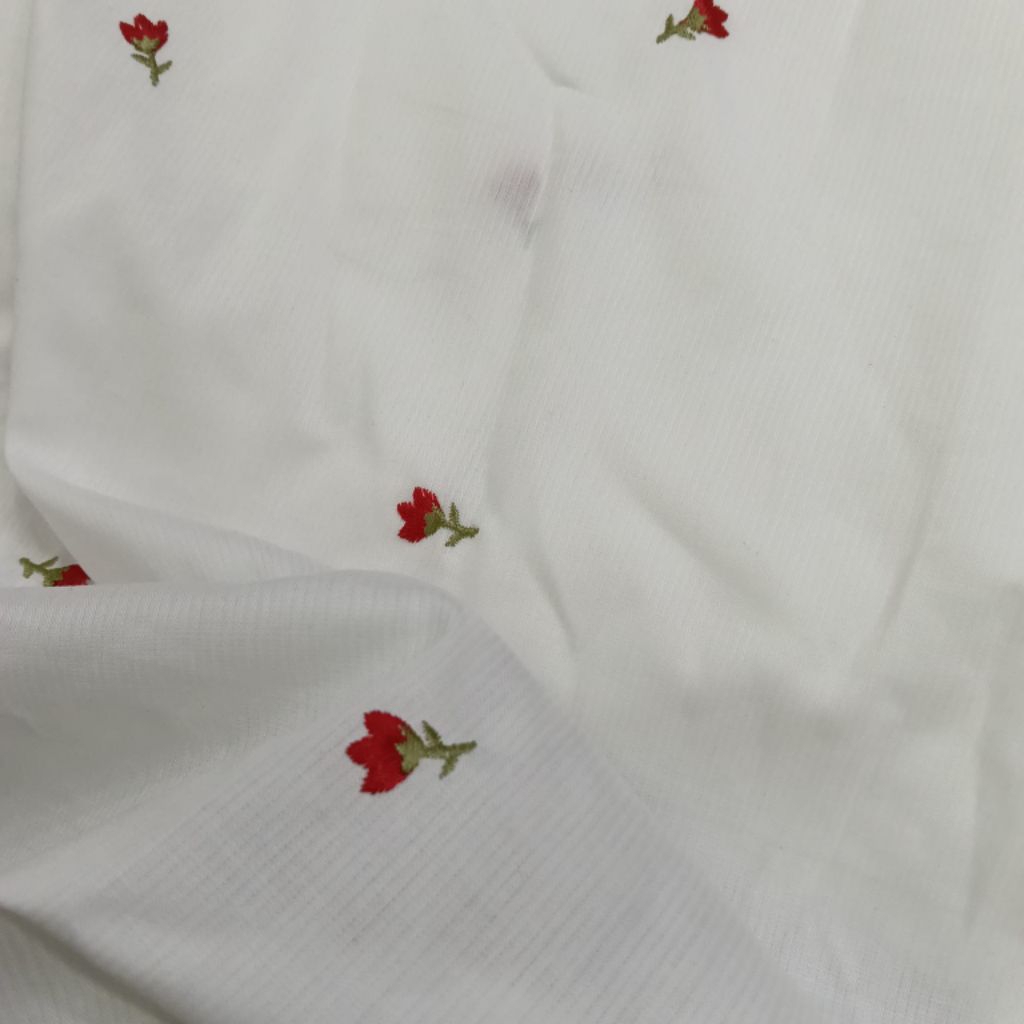 KAIN KATUN BORDIR PREMIUM IMPORT MOTIF BUNGA KECIL