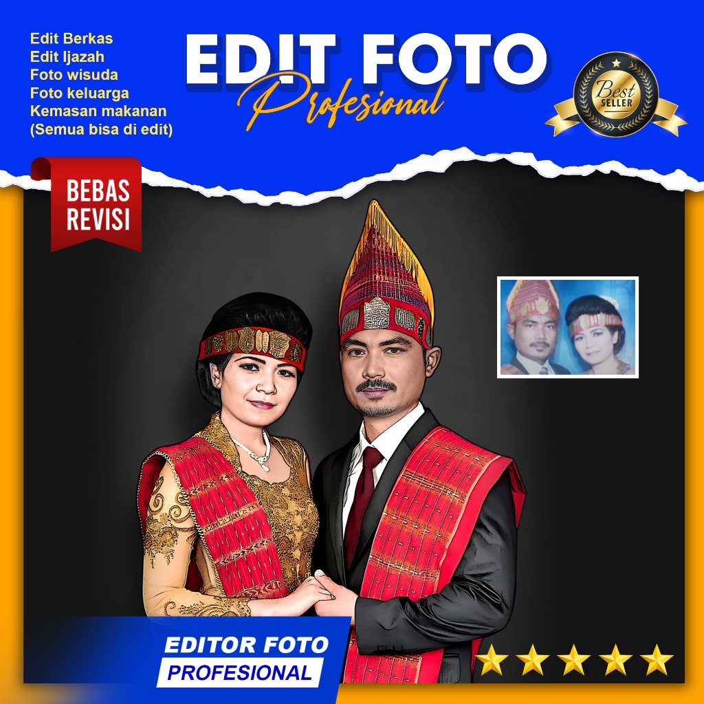 Jasa Edit foto jadi kartun dan  edit photoshop