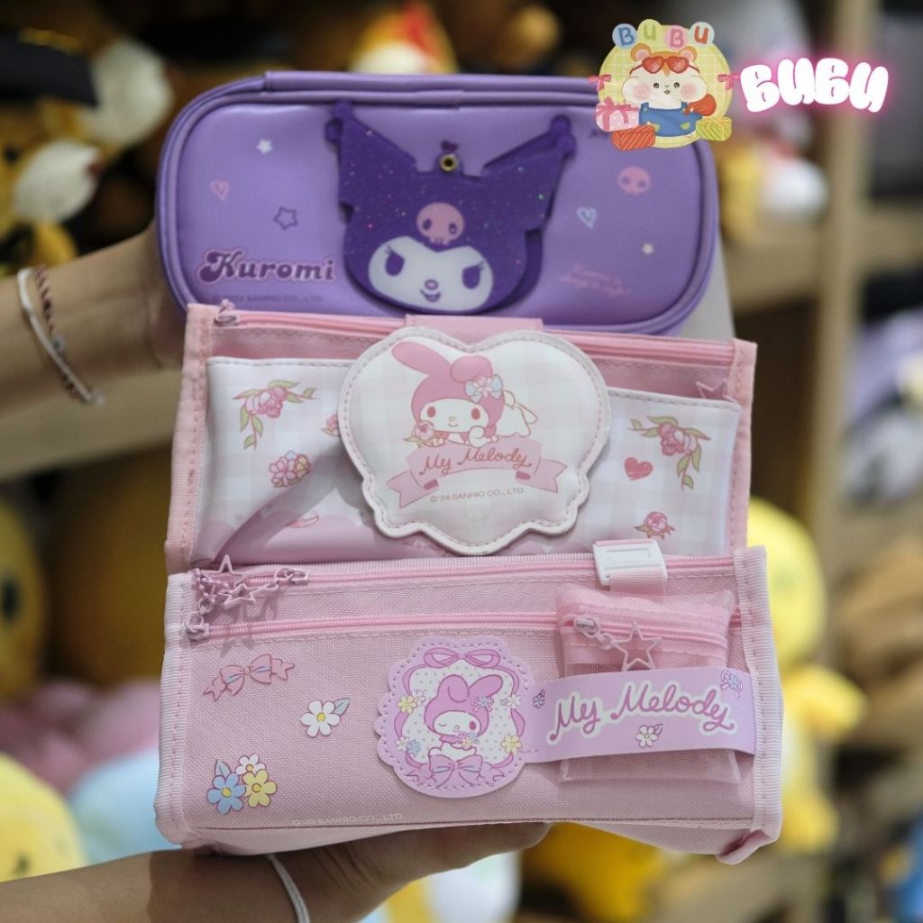 BUBU Kotak Pensil Kuromi Sanrio My Melody Pink Cute Aesthetic | Tempat Pensil Karakter Lucu