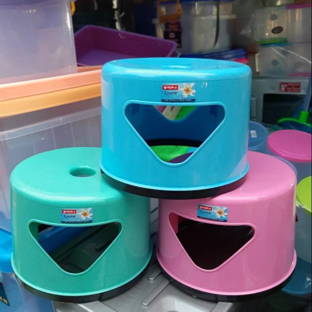 Bangku Kursi Pendek Bulat G 13 Lion Star Plastik Tebal KURSI JENGKOK JONGKOK BULAT TEBAL MURAH PINK 