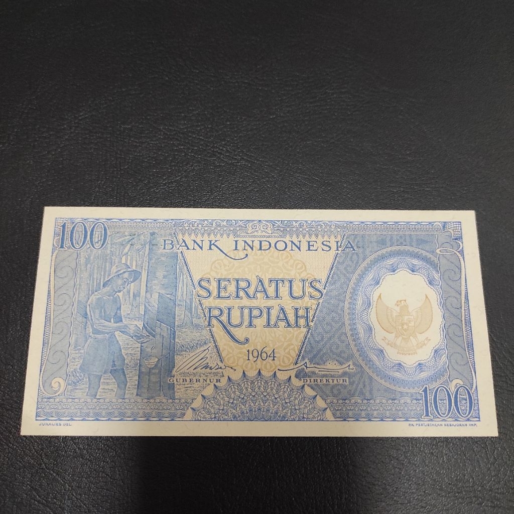 Uang 100 rupiah Pekerja Tangan 1964 UNC Gress