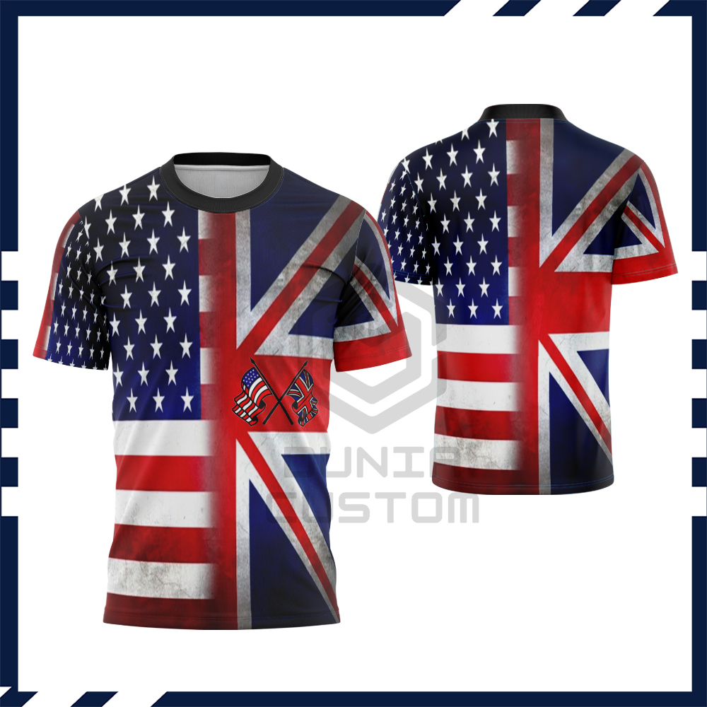 Kaos Bendera England / Baju Bendera Inggris Lengan Pendek / Jersey Inggris Pria
