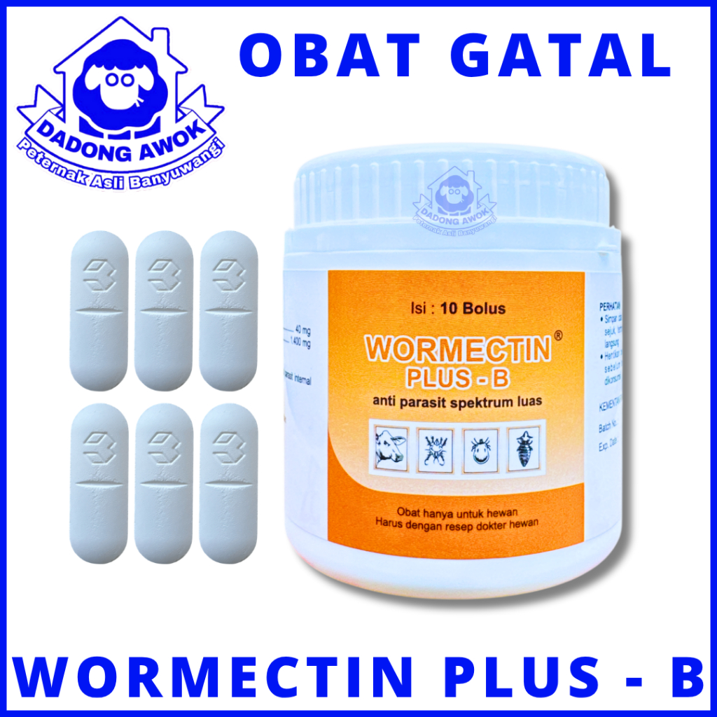 WORMECTIN PLUS B 1 Bolus - OBAT PARASIT GUDIK - GATAL - KUTU - TERNAK KAMBING SAPI DOMBA - wormektin