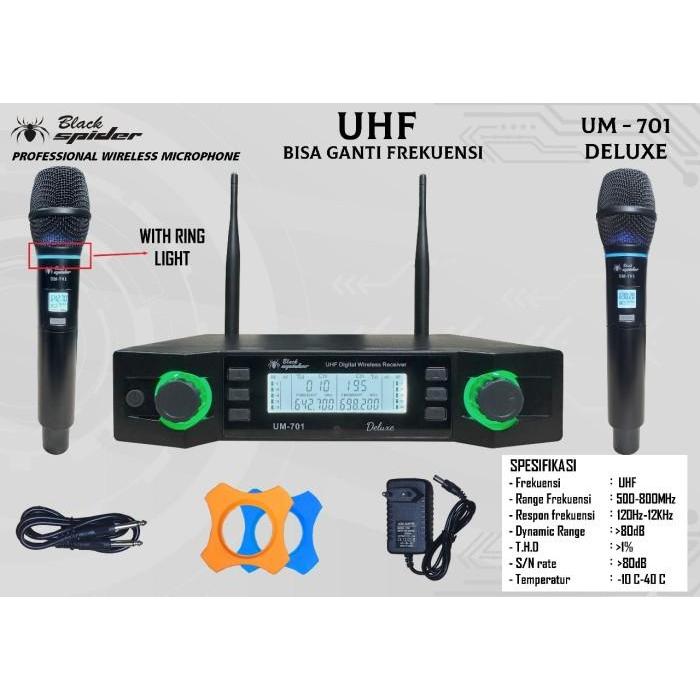 Mic Wireless Blackspider UM701 Deluxe Original BS UM 701 | LAPAK ELEKTRONIK