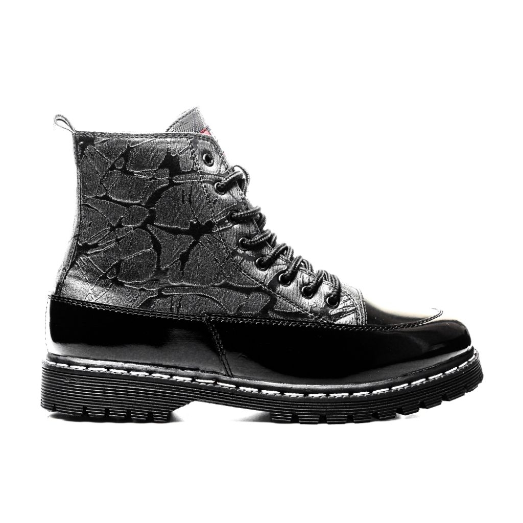 Sepatu Docmart Hight Pria 8 Hole Hitam - BLACKMASTER