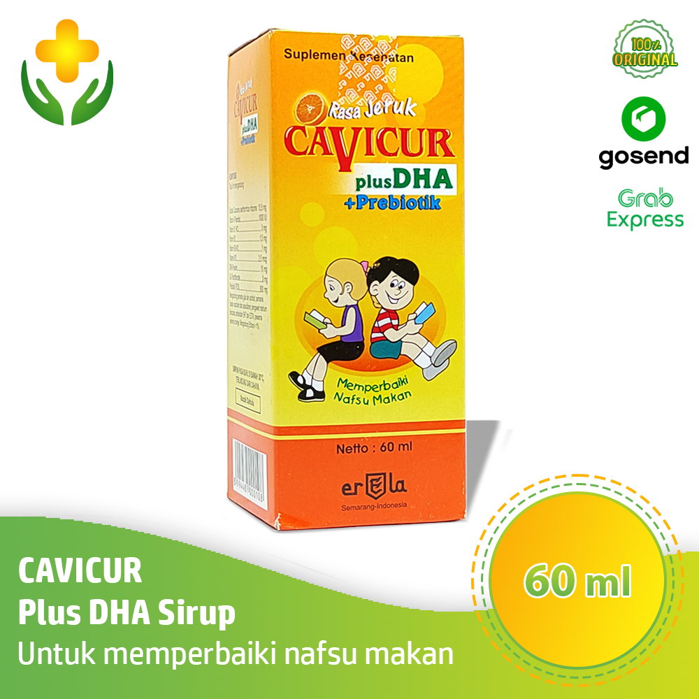 Cavicur Plus DHA Jeruk Sirup 60 ml - Vitamin Anak