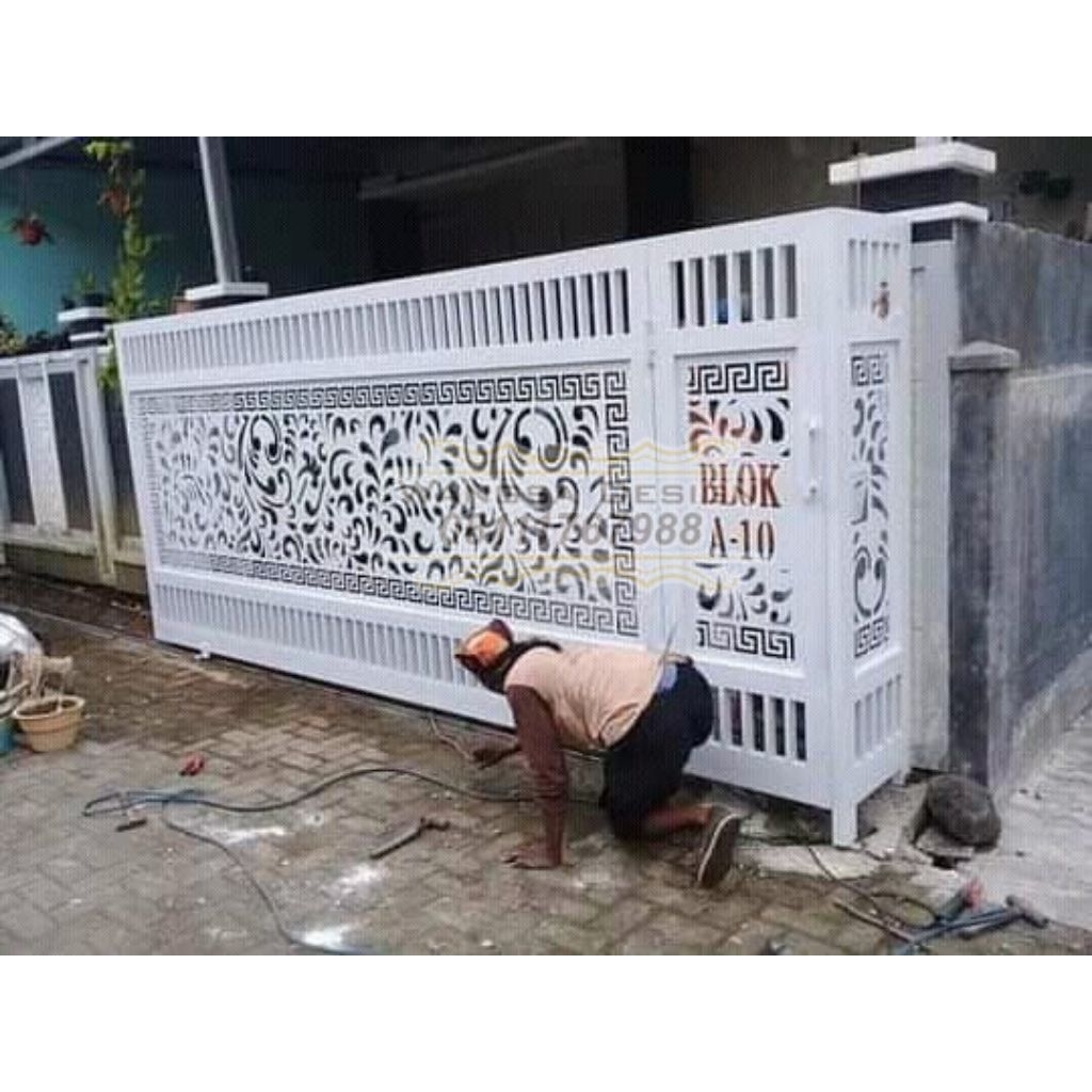 pintu gerbang minimalis pelat cutting laser