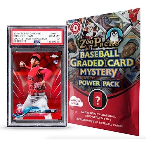 Shohei Ohtani PSA Graded Card Mystery Power Pack - 1 PSA Graded Ohtani Card and 2 Packs of Card