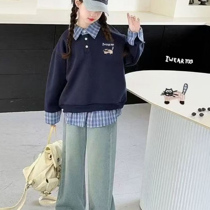 Set jeans kulot import size 130-170