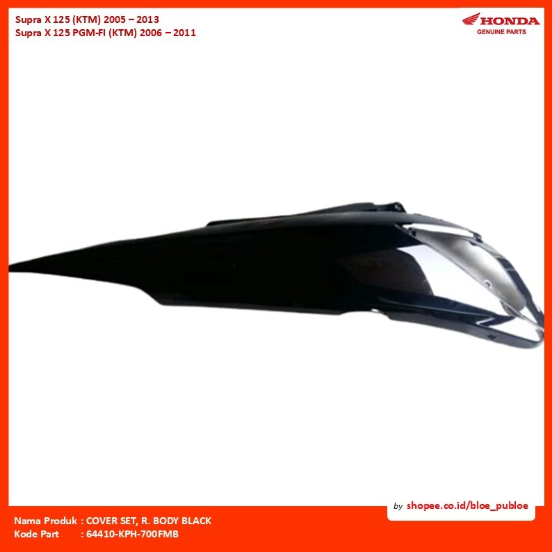 COVER SET, R. BODY BLACK/64410KPH700FMB