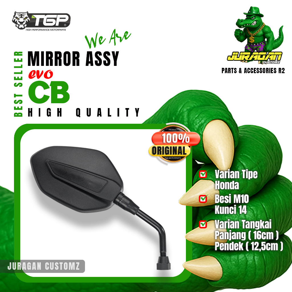 Spion Motor Evo CB150 Honda Aksesoris Variasi TGP Beat PCX ADV Vario 150 125 110 Supra Sonic Genio M