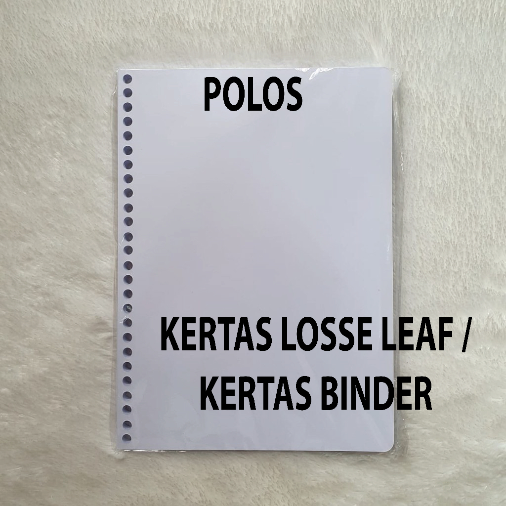 KERTAS BINDER POLOS TANPA GARIS WARNA PUTIH A5/A4 / KERTAS LOOSE LEAF POLOS PUTIH A5/20RING 50 LEMBA