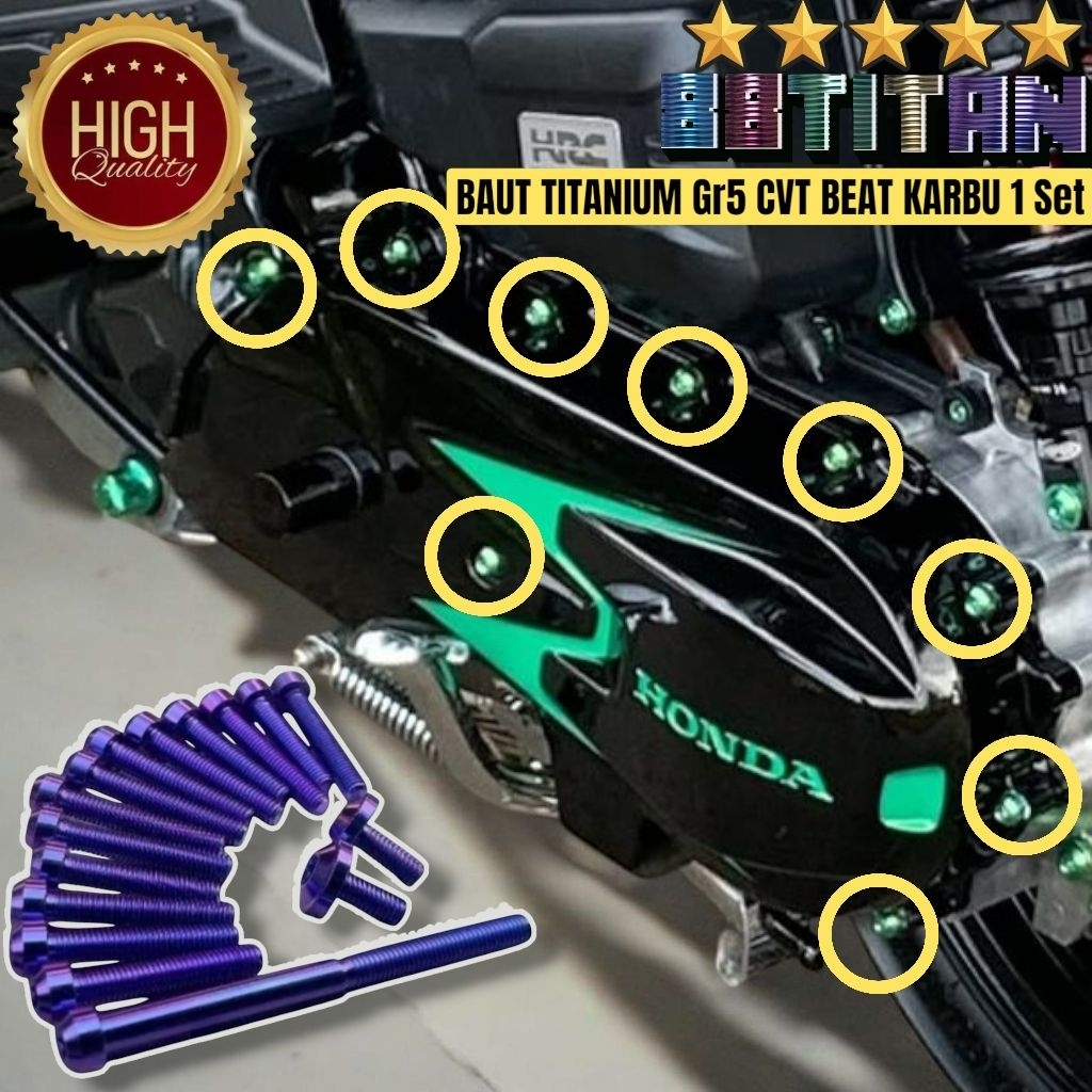 Baut Titanium Gr5 CVT Honda Beat Karbu 1 Set