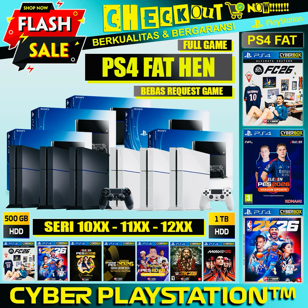 PS4 FAT HEN 6.72/9.00/11.00/12.02 FULL GAME OFFLINE PERMANENT | HDD 500GB~1TB | GARANSI