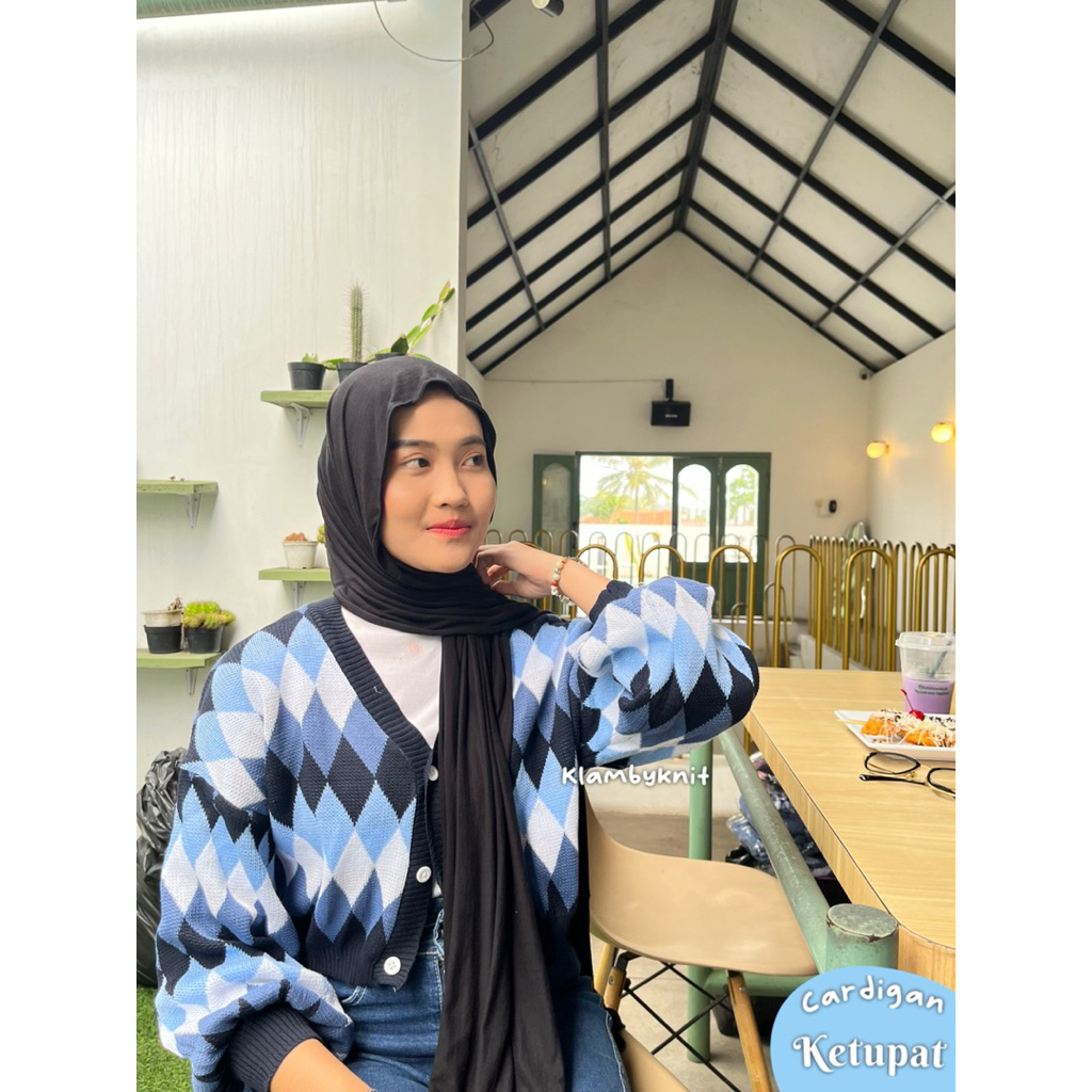 cardigan ketupat motif baru-klambyknit | Cardigan Ketupat | Cardigan Premium Rajut Tebal Halus | Car