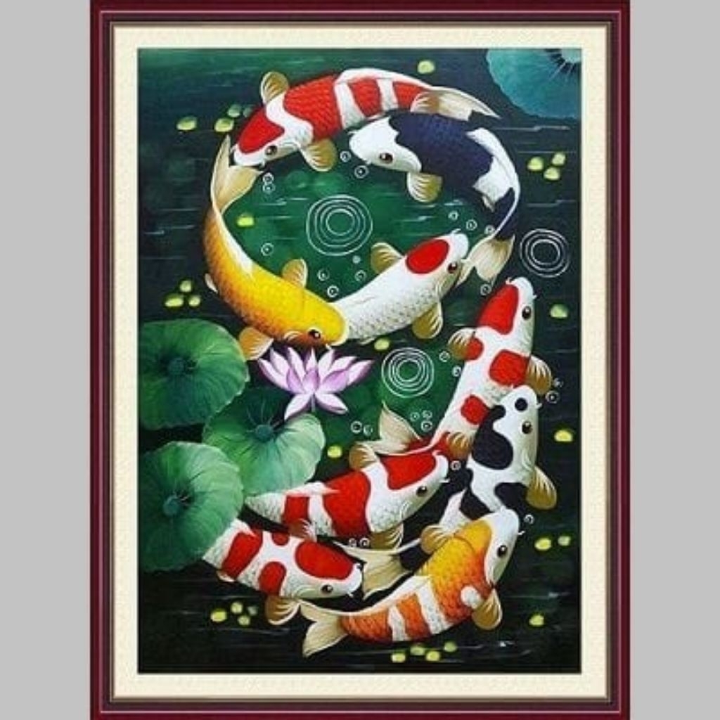 Hiasan Dinding/Lukisan Ikan Koi/Lukisan 3D/Lukisan Tradisional/Lukisan modern