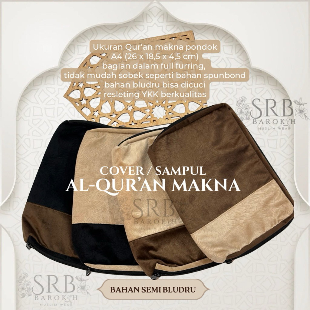 sampul premium untuk alquran makna pondok A4 dengan resleting